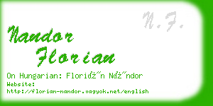 nandor florian business card